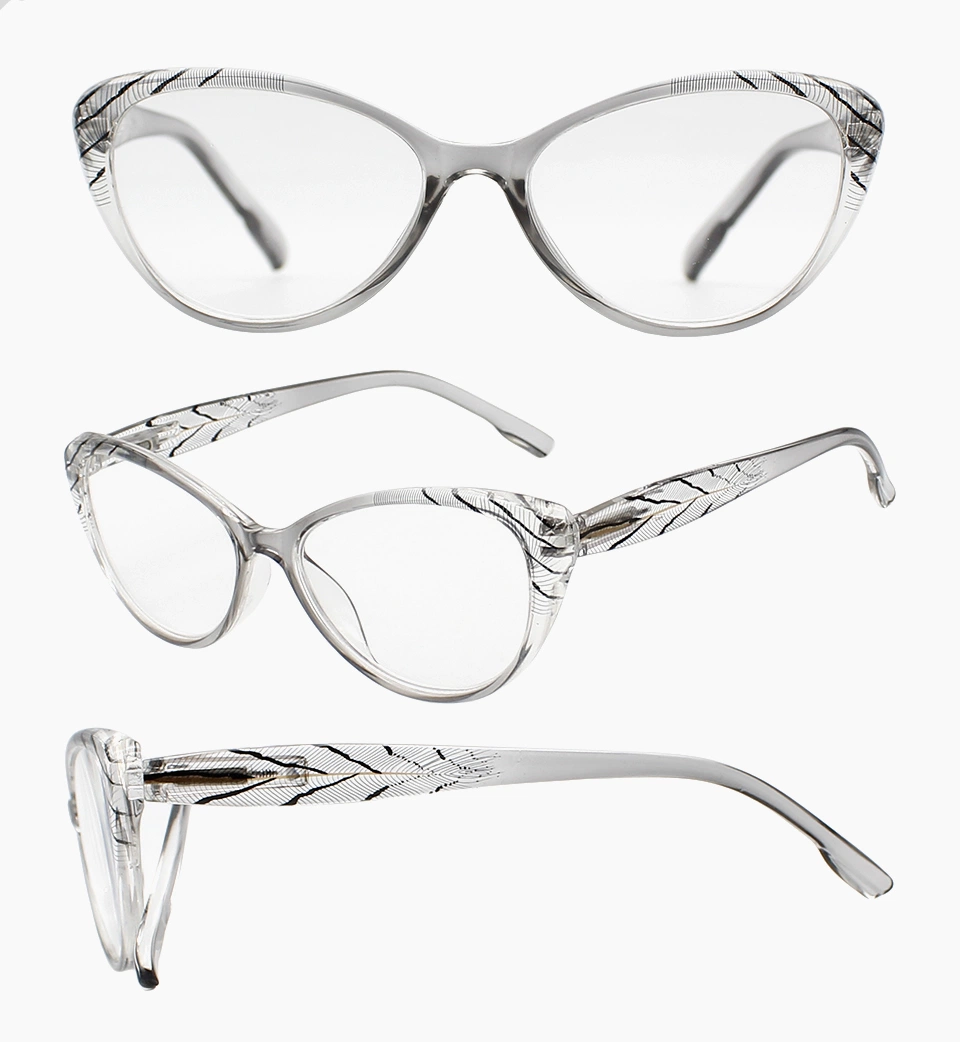 Cat Eye Transparent Circle Frame Party Eyewear Glasses Fashion acrylic Lens Brand PC Reading Glasses (WRP21033)
