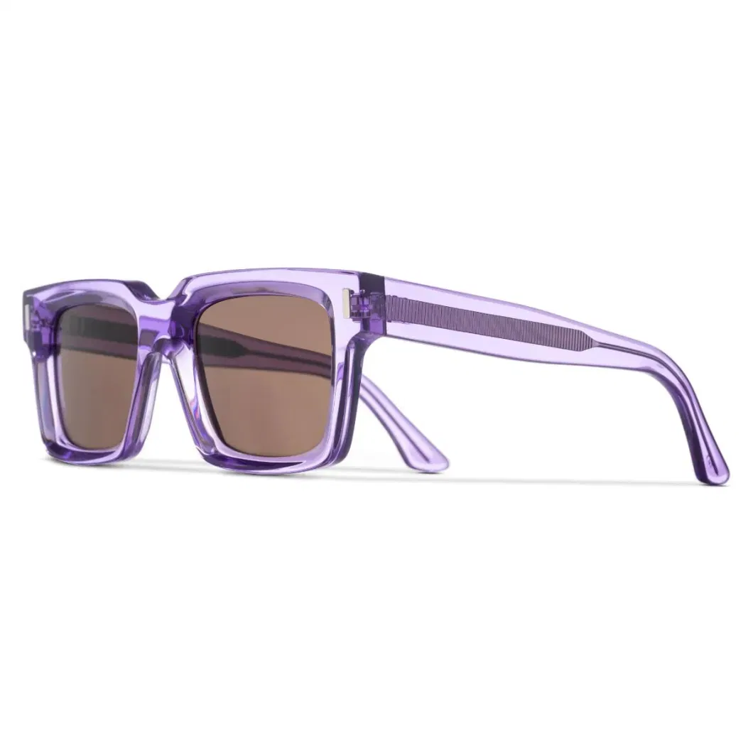 Yeetian Custom Logo Mens Purple Big Square Acetate Luxury Sunglasses Nylon