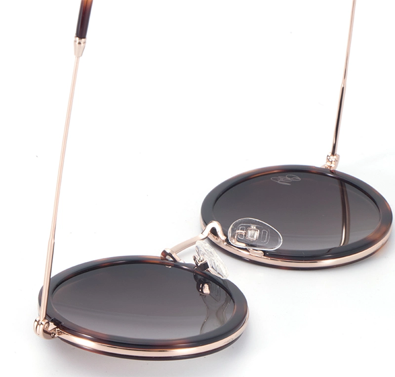 Unisex Fashion Luxury Polarized Acetate Frame Metal Temple Round Retro New Promotion Ready Stock Brand Eyewear Sunglasses