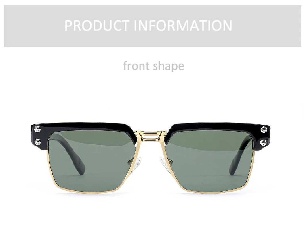 Gd Fashion Trendy Designer Men Women Acetate Metal Eyebrows Sunglasses Trendy Big Square Frame Oversized Shades Sun Glass Sun Glasses