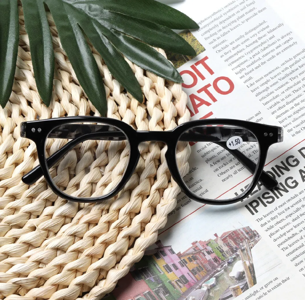 Big Square Frame Hand Made Demi Temple High Quality Reading Glasses
