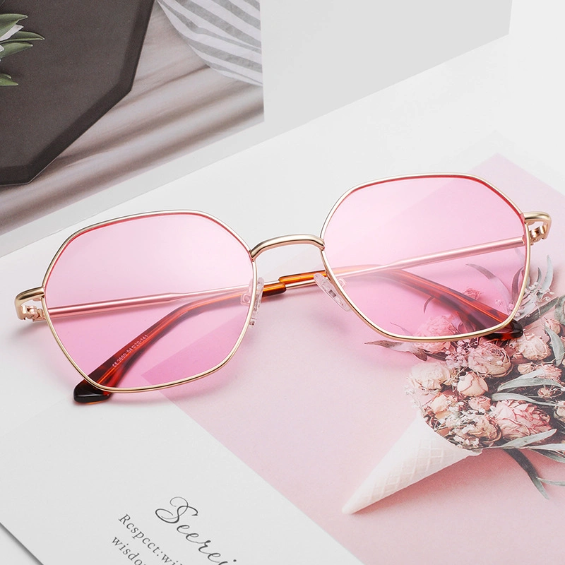 High Quality Trend Retro Colorful Personality Metal Big Frame Shades Design Wholesale Fashion Sunglasses for Men and Women