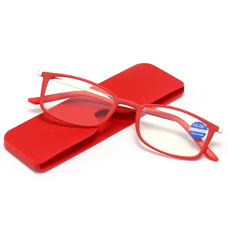 High Quality Metal Frame Anti Blue Light Reading Glasses with Case