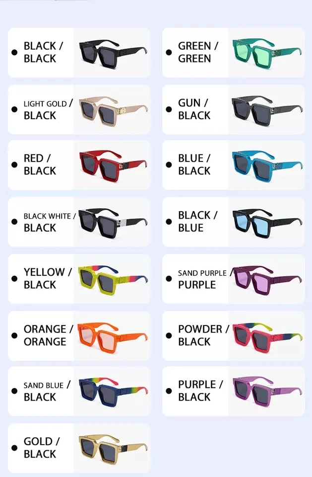 Famous Brand Newest Square Hot Fashion Brand Designer Millionaire Sunglasses Mens Sol Luxury Women Sun Glasses Sunglasses