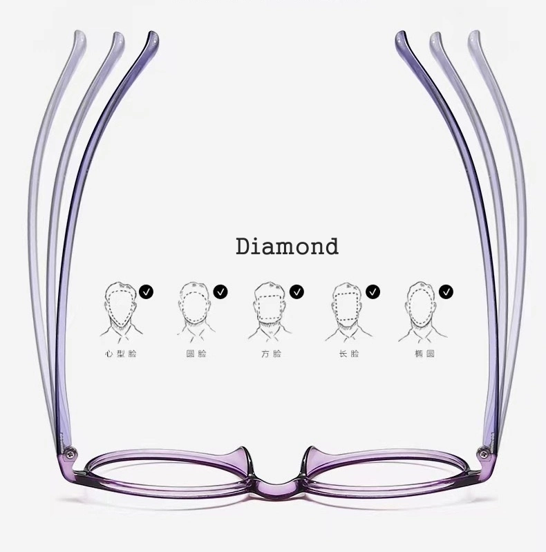 High End Fashion Light HD Tr90 Frame Anti Blue Light Reading Glasses