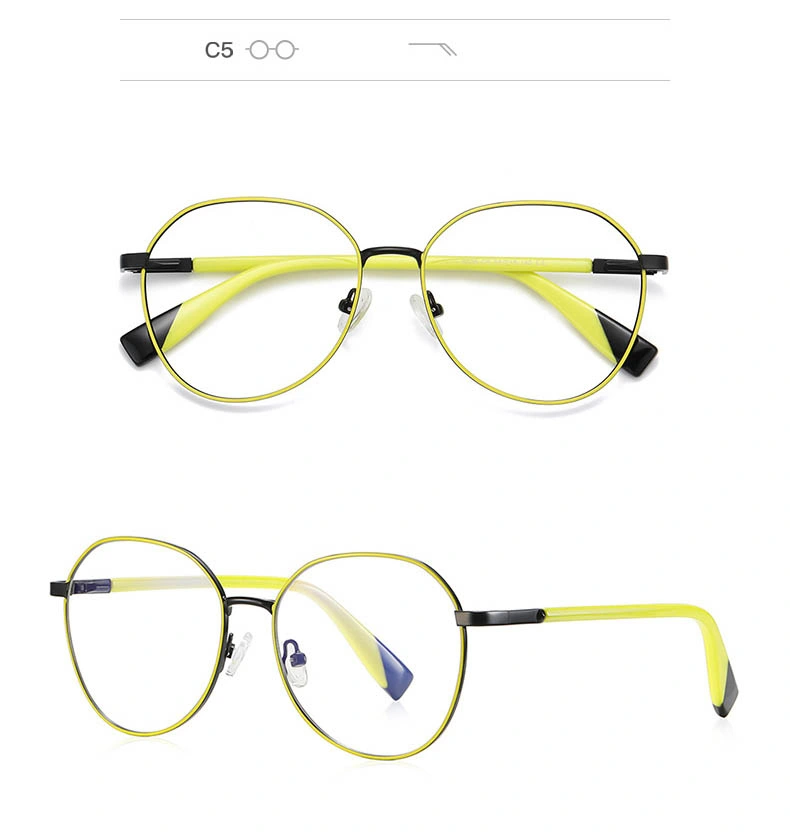 2024 New Classical Progressive Fashion Candy Colors Custom Logo Oval Metal Frame PC Lens Blue Light Blocking Reading Glasses