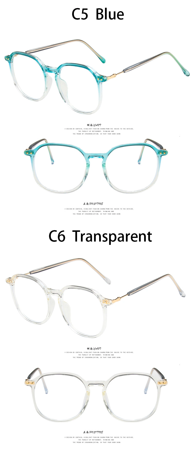 New Fashion Custom High Quality Trendy Eyewear Acetate Metal Woman Optical Glasses Tr90 Frames