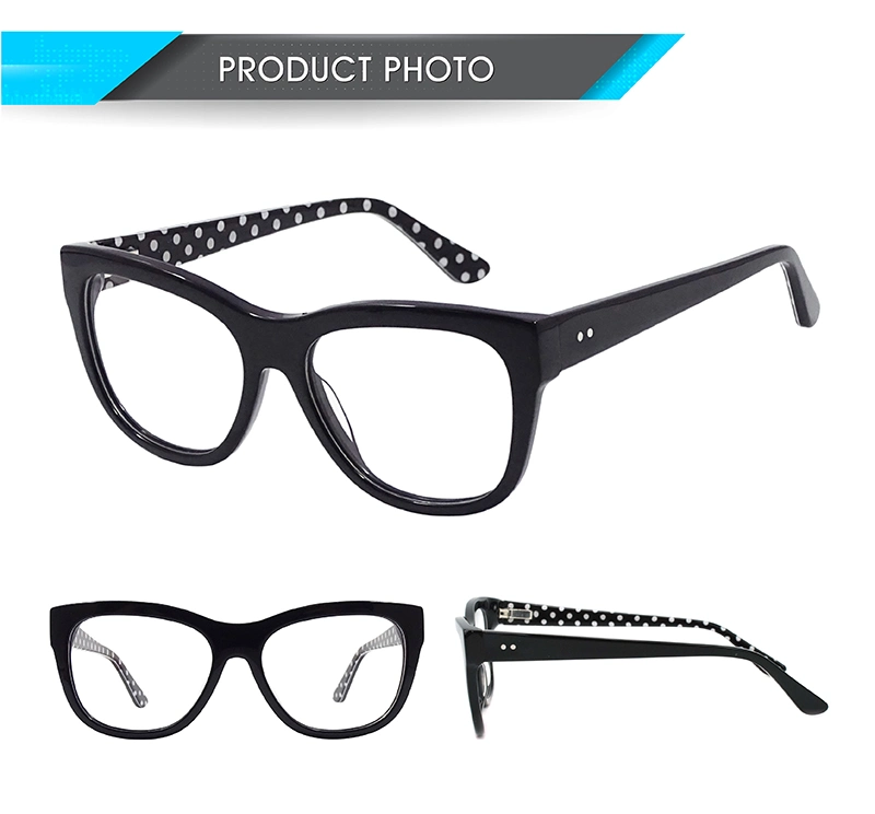Newest Design Acetate Woman Colorful Pattern Cat Eye Optical Frames