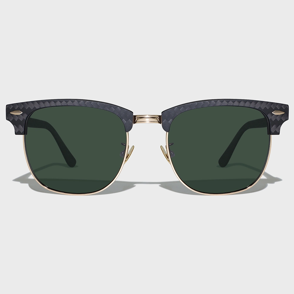 Yeetian Half Rim Designer Club Master G15 Custom Retro Polarized Sport Men Carbon Sunglasses