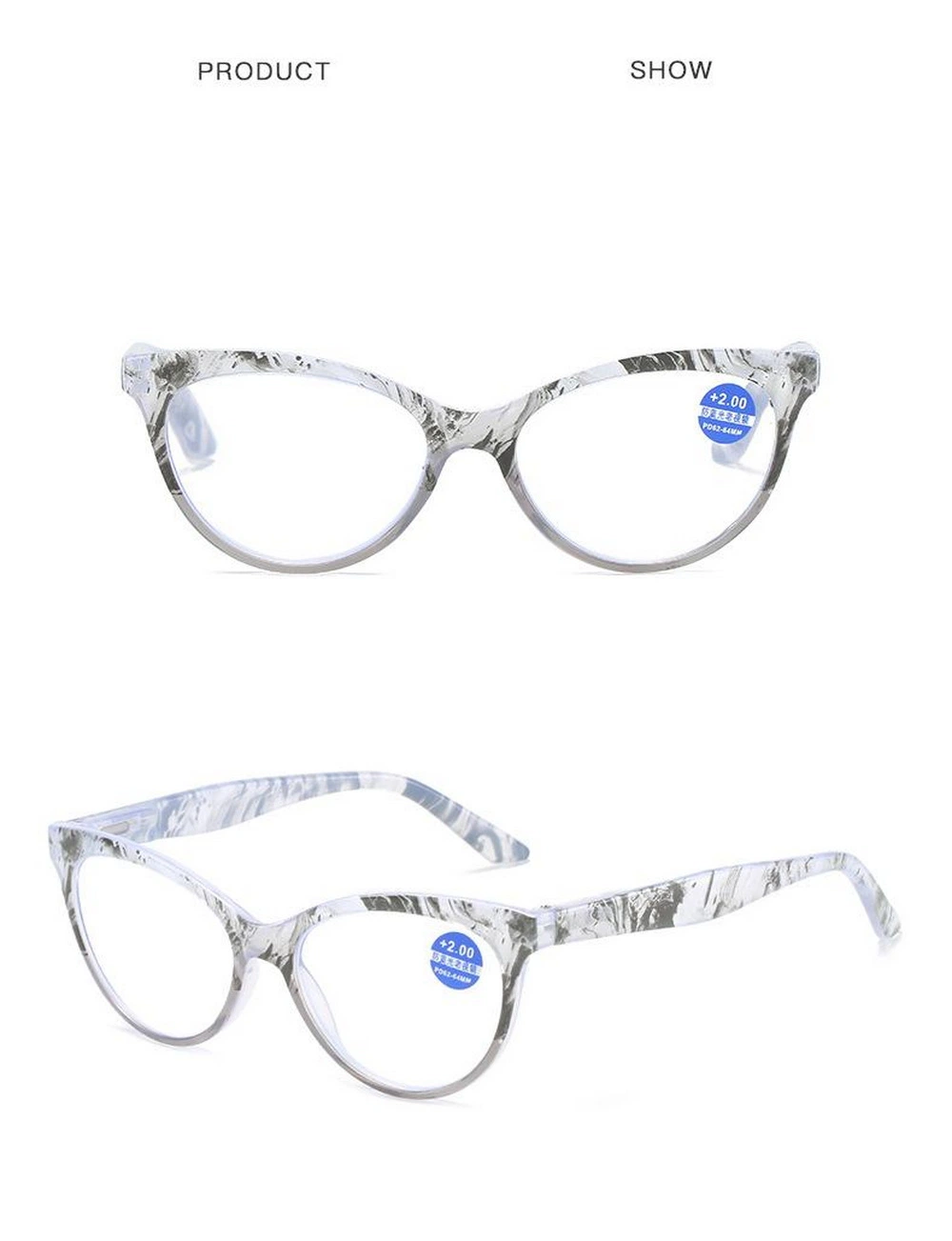 New Arrival OEM High Quality Full Rim PC Colorful Cat Eye Frame Unisex Reading Glasses