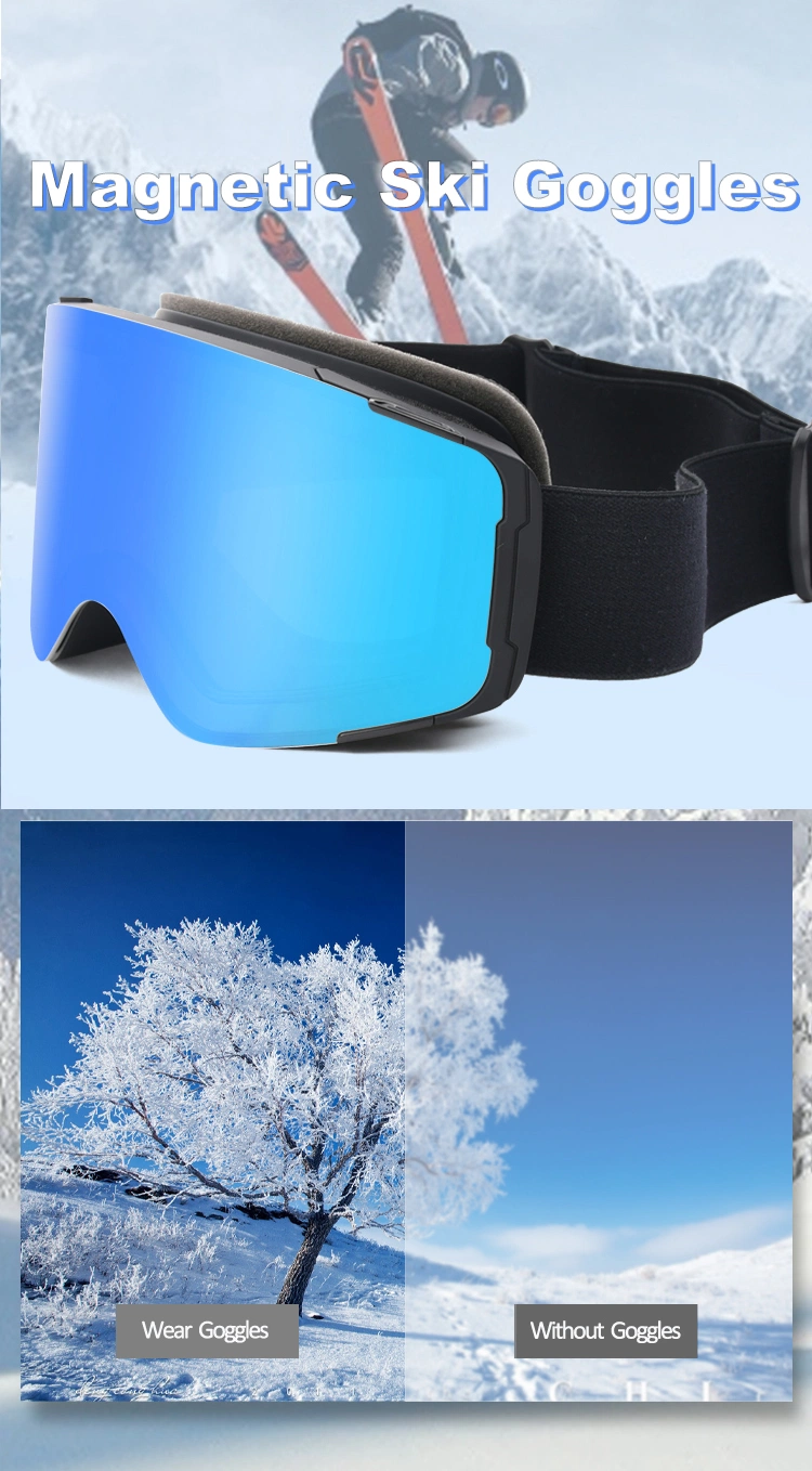 OEM Logo Racing Skiing Goggles Men Snowboard Goggles Women UV400 Sports Sunglasses Adult Magnetic Ski Glasses