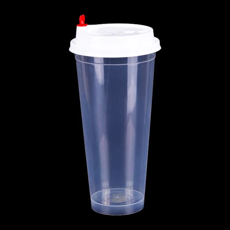 Custom Logo Printed Clear White Disposable Plastic Cup, Beverage Drink Coke Juice Bubble Tea Milk Tea Takeway Plastic Cup