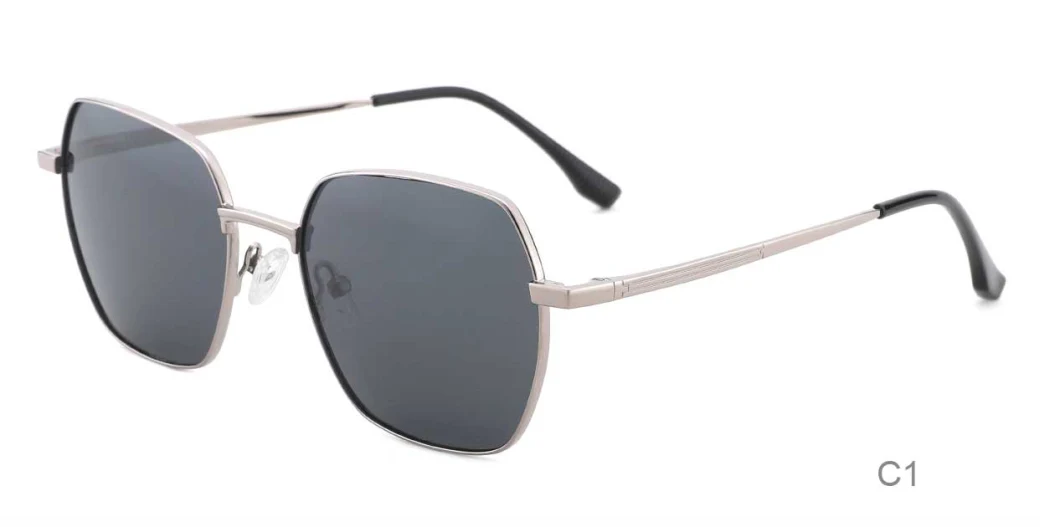 Hight Quality Polarized Sun Glasses Luxury Visor Oversized Square Metal Mens Sunglasses