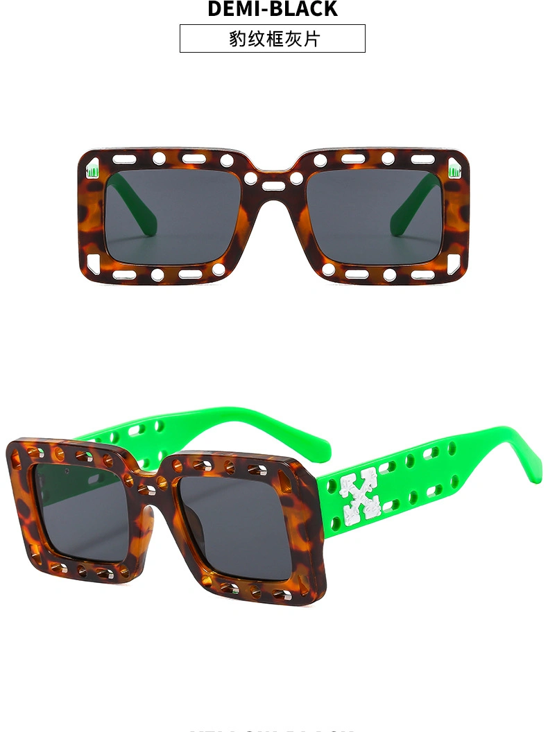 Colorful Stylish Large Frame Durable Hinge Men Women Dazzling UV400 Fashion Sunglasses