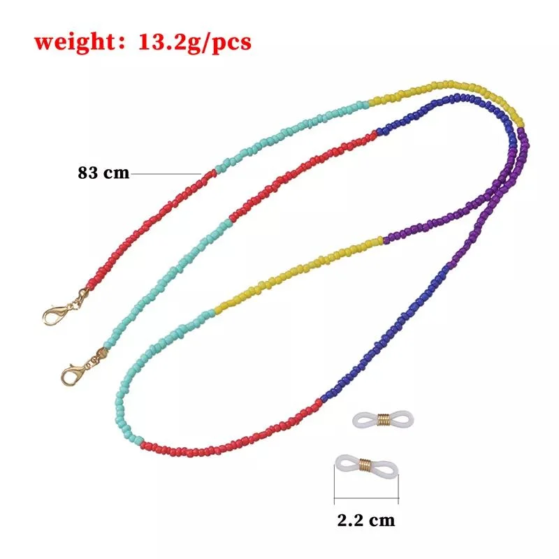 Fashion Seed Beaded Masking Chain Eyewear Sunglasses Cord Neck Straps Reading Glasses Chain