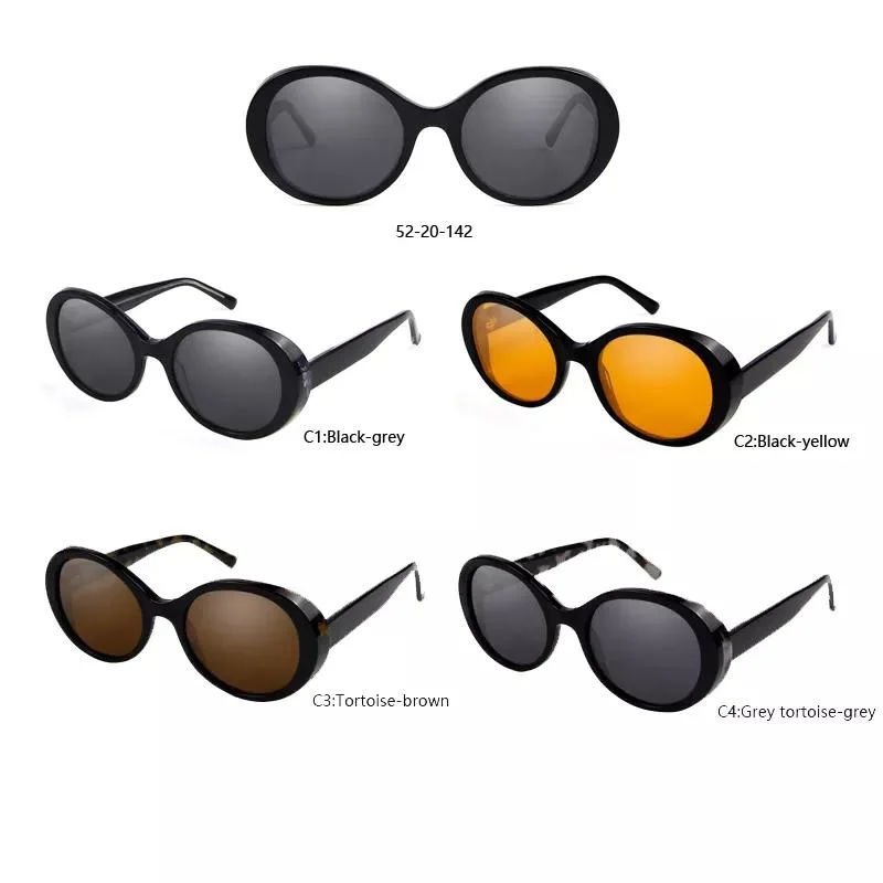 Popular Outdoor Men Retro Horn Frames Cr39 Acetate Sunglasses Fashion Women Shades UV400 Protection