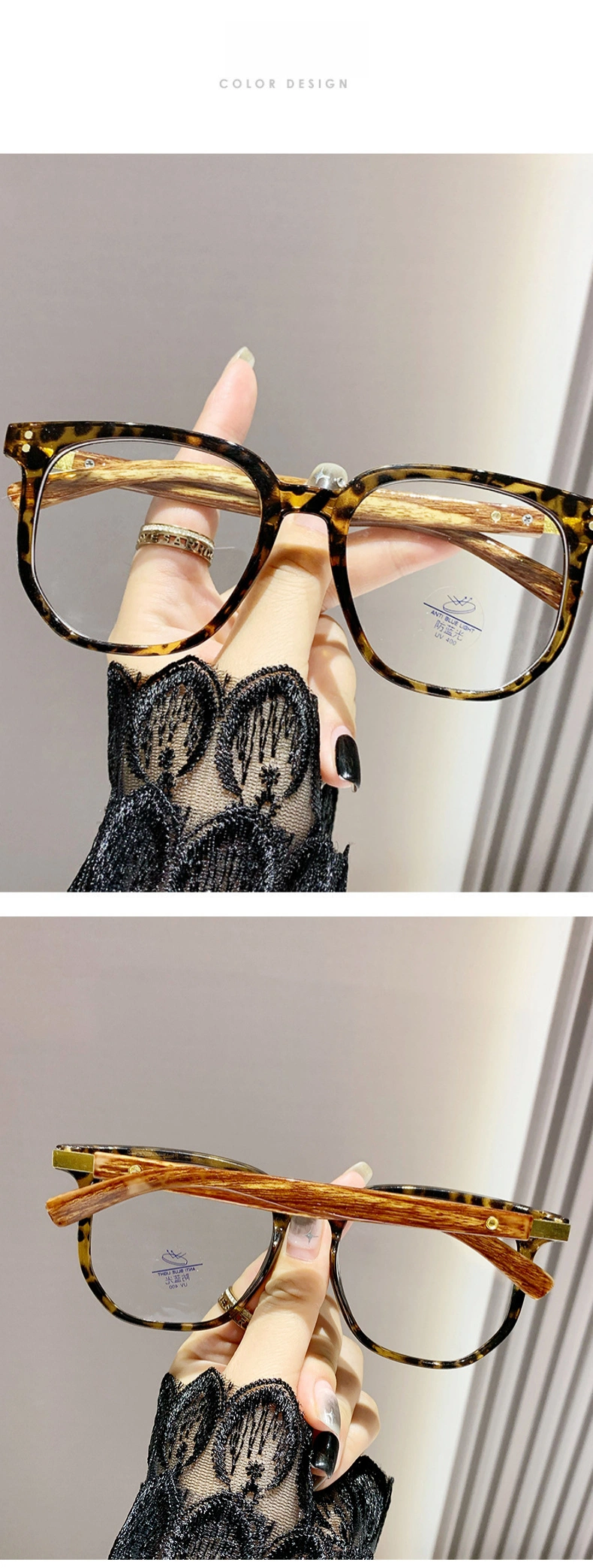High-End Presbyopia Brand Large Frame Eyewear Fashionable Computer Anti Blue Blocking Glasses Women Men&prime;s Reading Glasses