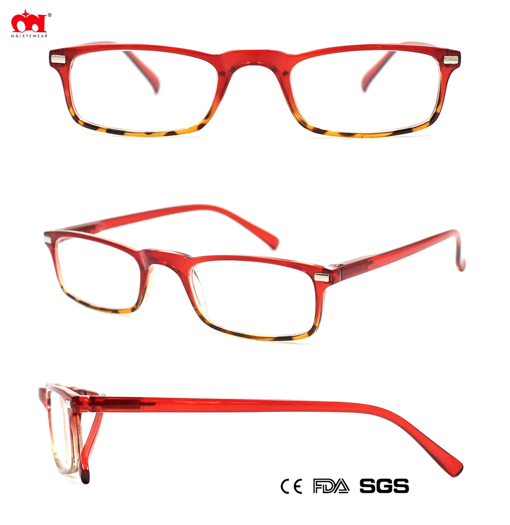 Wholesale Slim Square Reading Eyewear Fashion Four Color Man Plastic Reading Glasses