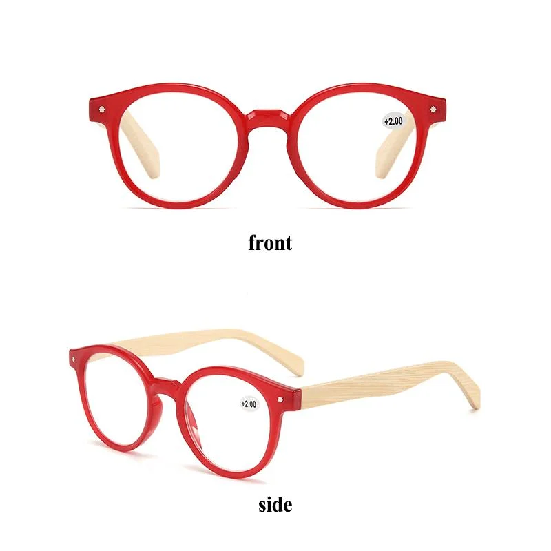 New Natural Bamboo Legs Anti-Blue Light Easy Carrying Spring Hing Reading Glasses