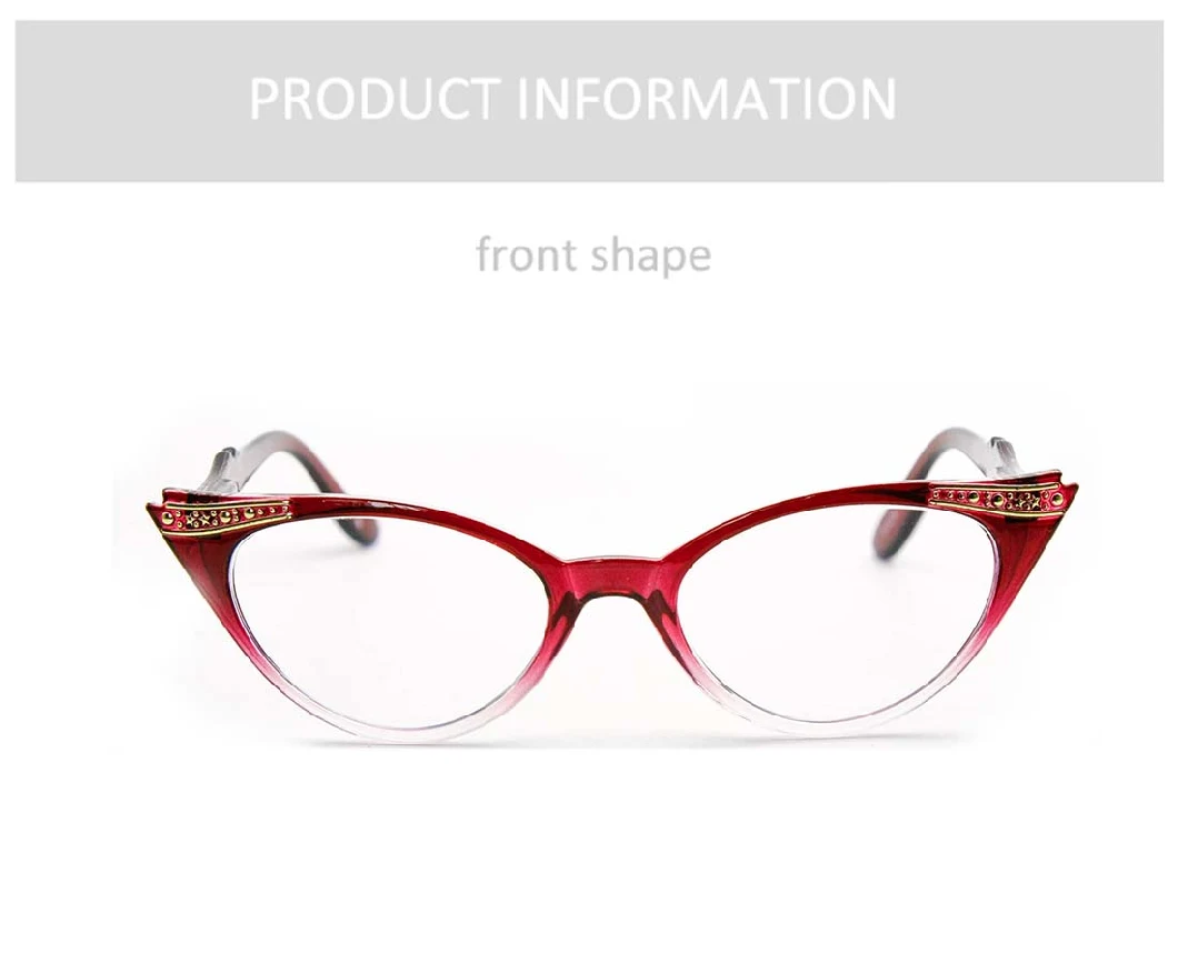 Gd Popular Cat Eye Women Cheap Tr90 Anti Blue Ray Presbyopia Reading Glasses