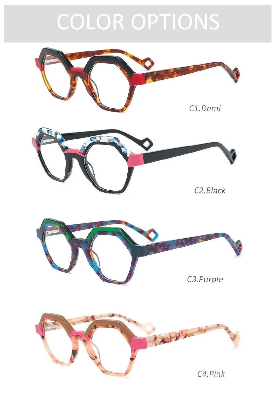 Gd Italy Design Acetate Eyeglasses Women Optical Frames Glasses Colorful Eyewear Frames