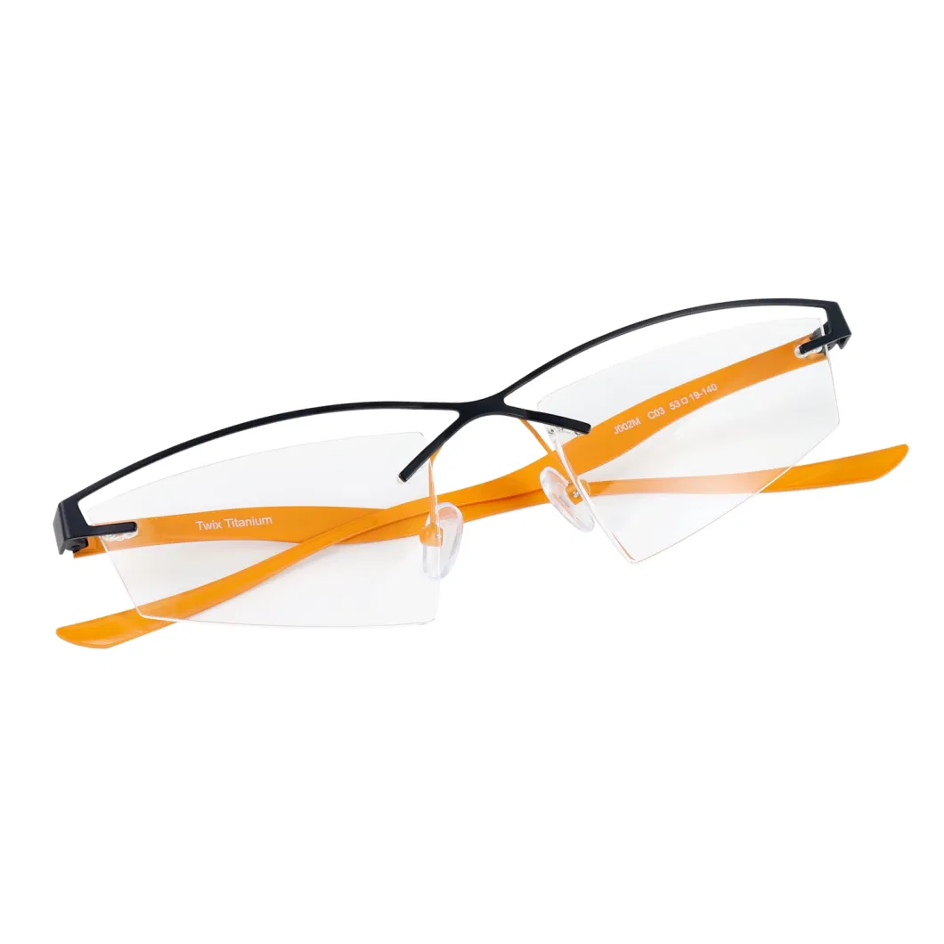 Twix Designer Titanium Metal Optical Frame with Resin Tips