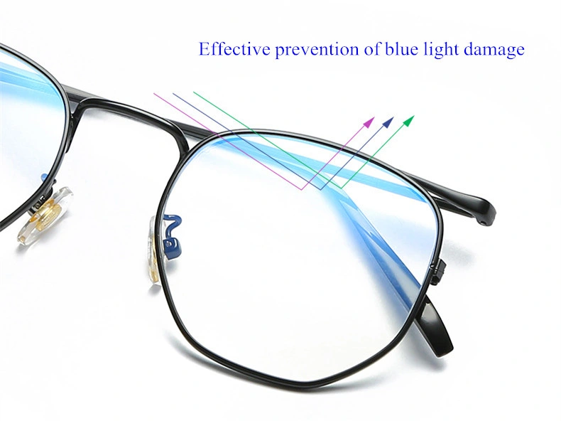 Retro Art Irregular Polygonal Optical Frame UV400 Alloy Anti Blue Light Glasses