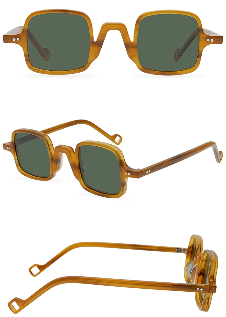 Vintage Designer Sunglasses Men Acetate Square Polarized Glasses Fashion Women 2023