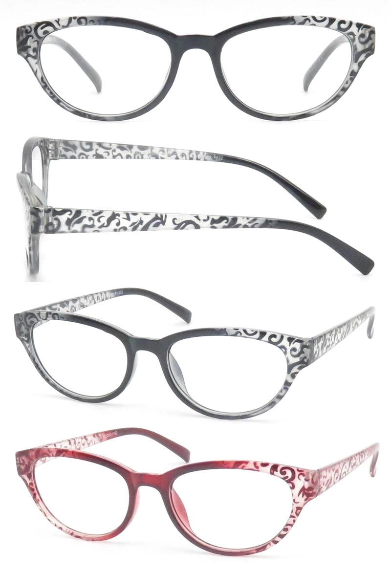 Cat Eye Plastic Reading Glasses with Colorful Pattern