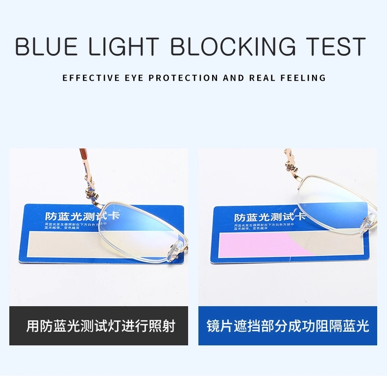 Wholesale Women Half Frame Fashion Alloy Frame Anti Blue Light Reading Glasses