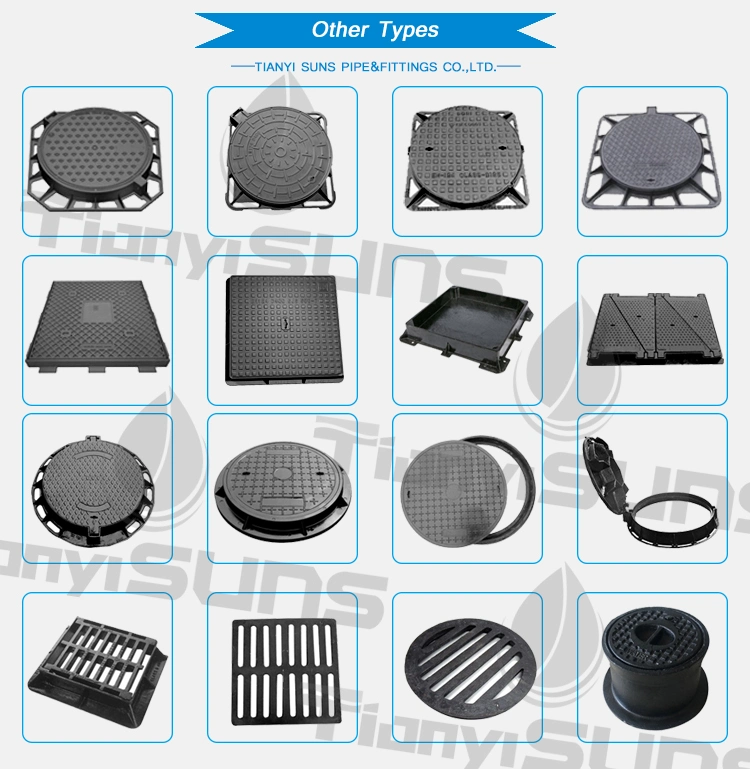 Saudi Arabia En124 Standard D400 Heavy Duty 600X600 Cast Ductile Iron Square and Round Sewer Manhole Cover Frame