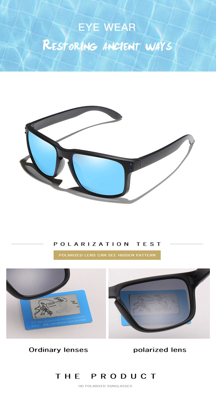 Fashion Square Polarized Sunglasses Men Vintage Plastic Male Sun Glasses Women Stylish Black Sport Shades UV400