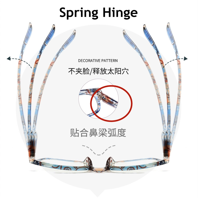 Wholesale Fashion Comfortable Spring Hinge Anti Blue Light Reading Glasses
