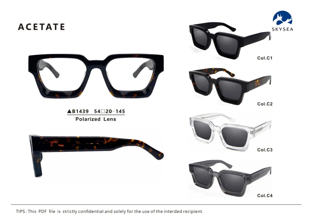 Heavy Trendy Shades Handmade Acetate Tac Les Optical Frame Brand Unisex Men Fashion Sunglasses