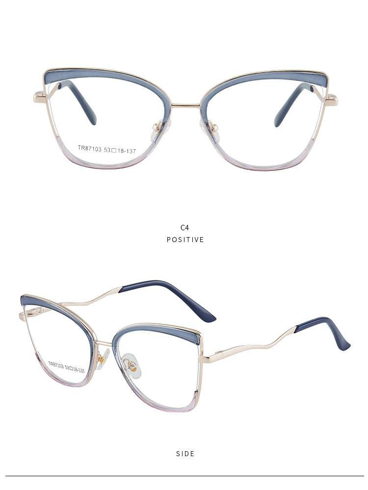 2023 Hot Sale Good Quality Tr90 UV400 Eyeglasses Round Shape Blue Light Blocking Computer Glasses for Women and Men