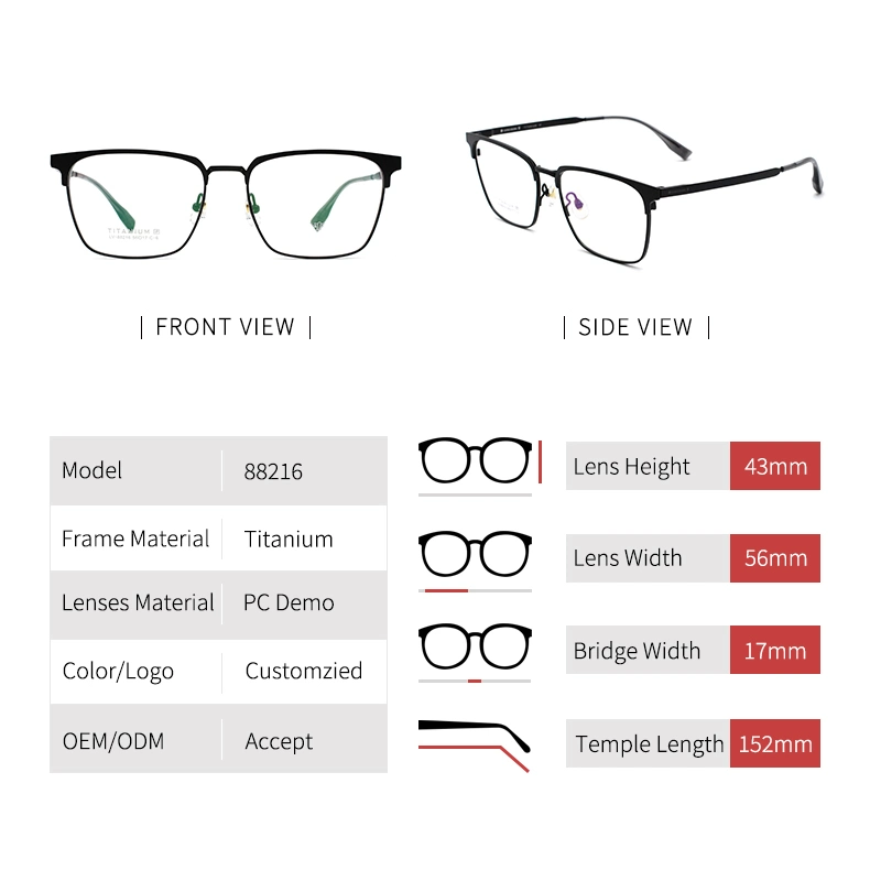Wholesale Fonex Optical Titanium Eyeglass Frames for Men