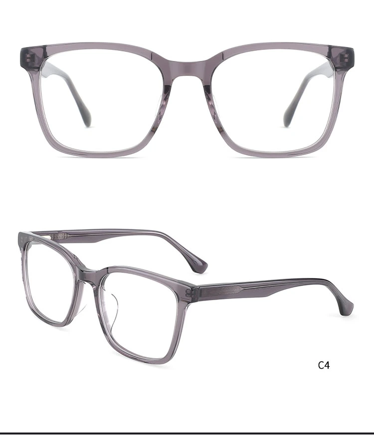 Fashion Transparent Men Acetato Frame Optical Glasses Eyeglasses