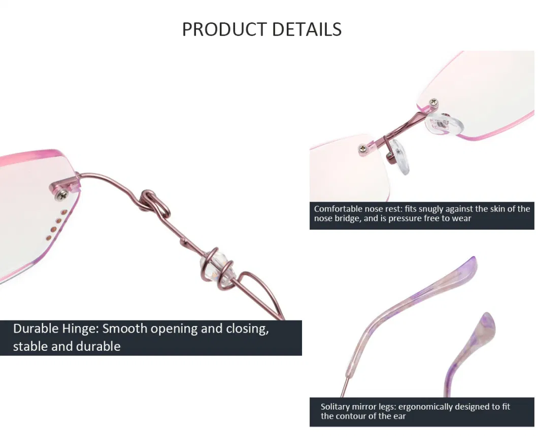 2023 Wholesale New Fashionable Metal Frame Luxury Fashion Anti Blue Light Blocking Presbyopia Women Reading Glasses