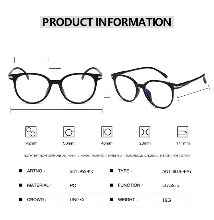 Wholesale Eyeglass Fashion Reading Anti Blue Light Eyeglasses Frames Designer Eyewear Women and Men Glasses