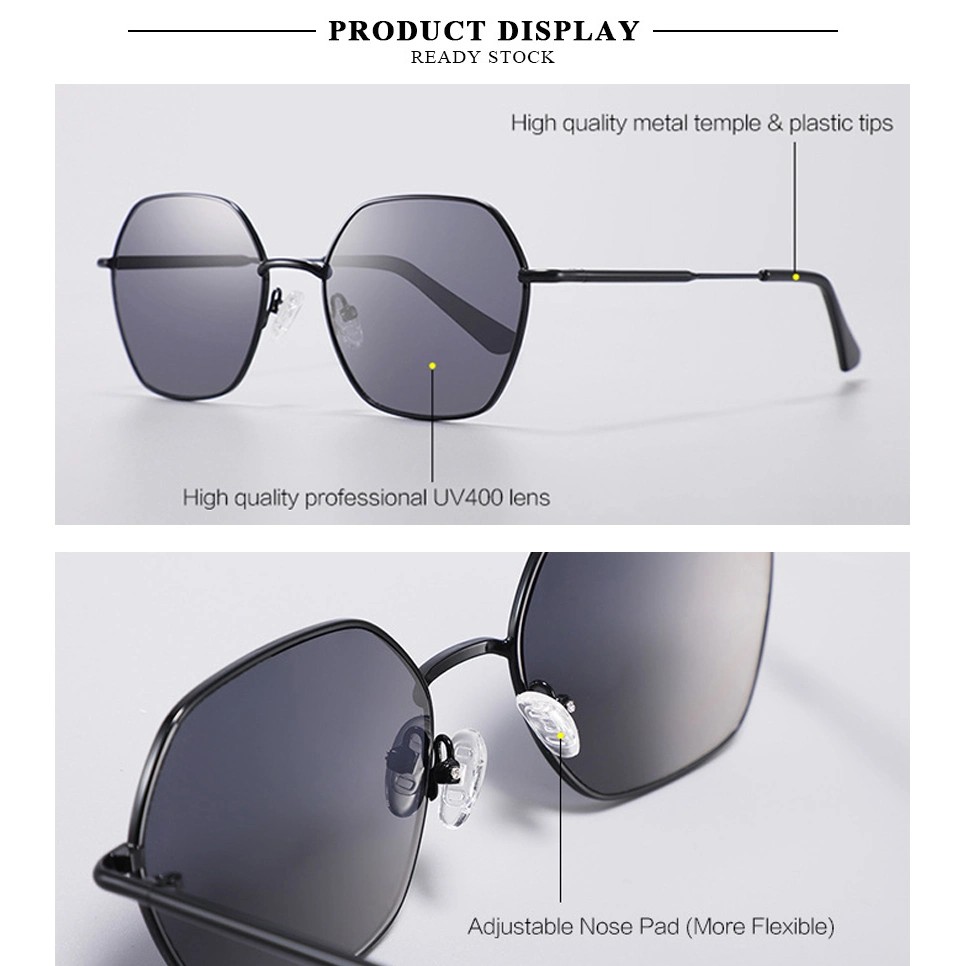 High Quality Trend Retro Colorful Personality Metal Big Frame Shades Design Wholesale Fashion Sunglasses for Men and Women