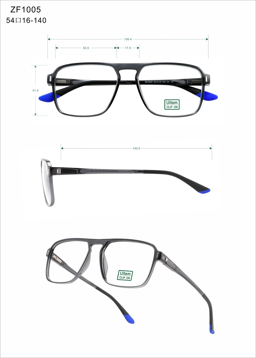 Trendy Style Hot Selling Injection Frame Men Optical Glasses