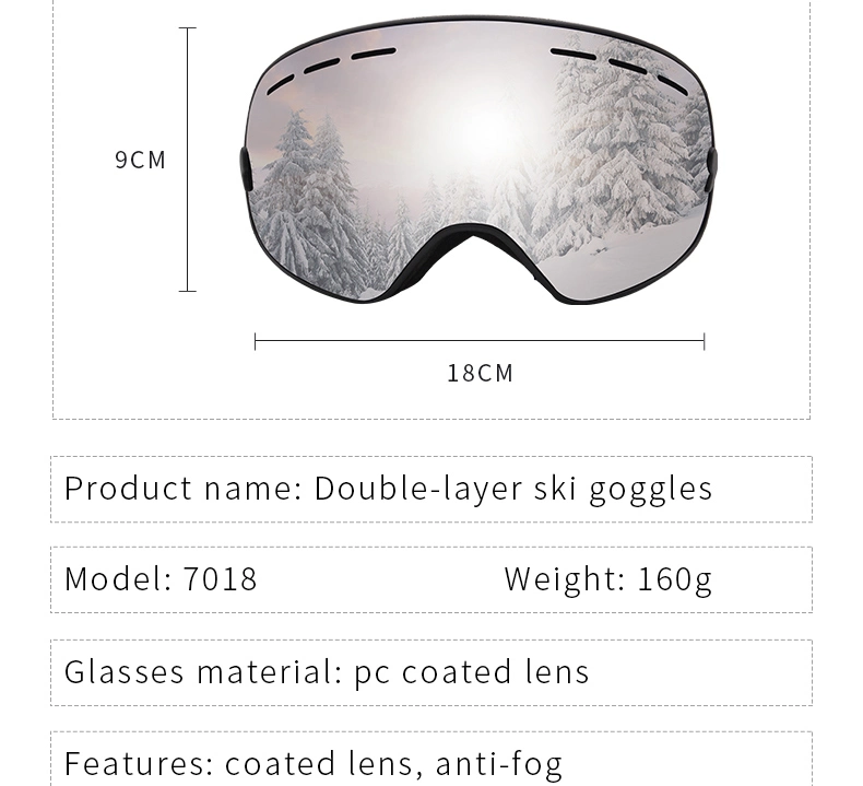 OEM Hot Selling Retro Ski Sun Glasses UV400 Custom Logo Air Vent Foam Double Anti Fog Trendy Sunglasses Men Snowboarding Ski Glasses