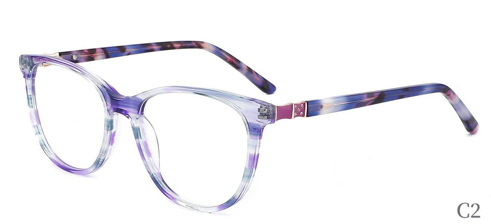 Women Gradient Color Eyeglasses Fashion Acetate Frame Optical Frame Eyeglasses (XC82113)