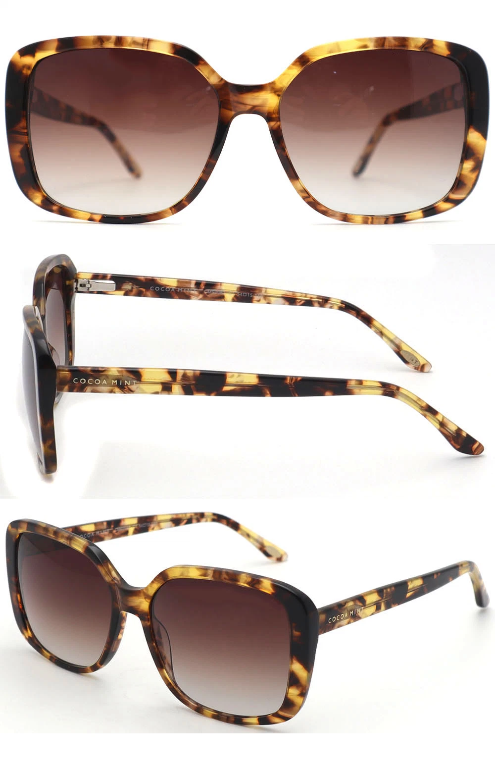 New Luxury Designer Acetate Frames Sunglass Women Gafas De Sol Sun Glass Polarized Trendy Retro Square Ladies Sunglasses Men
