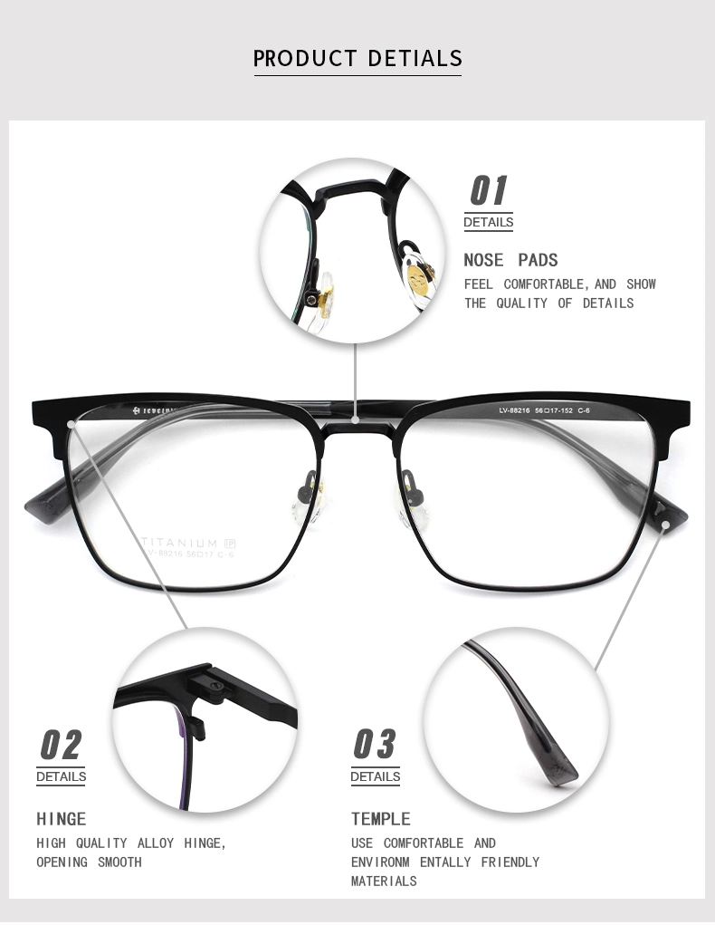 Wholesale Fonex Optical Titanium Eyeglass Frames for Men