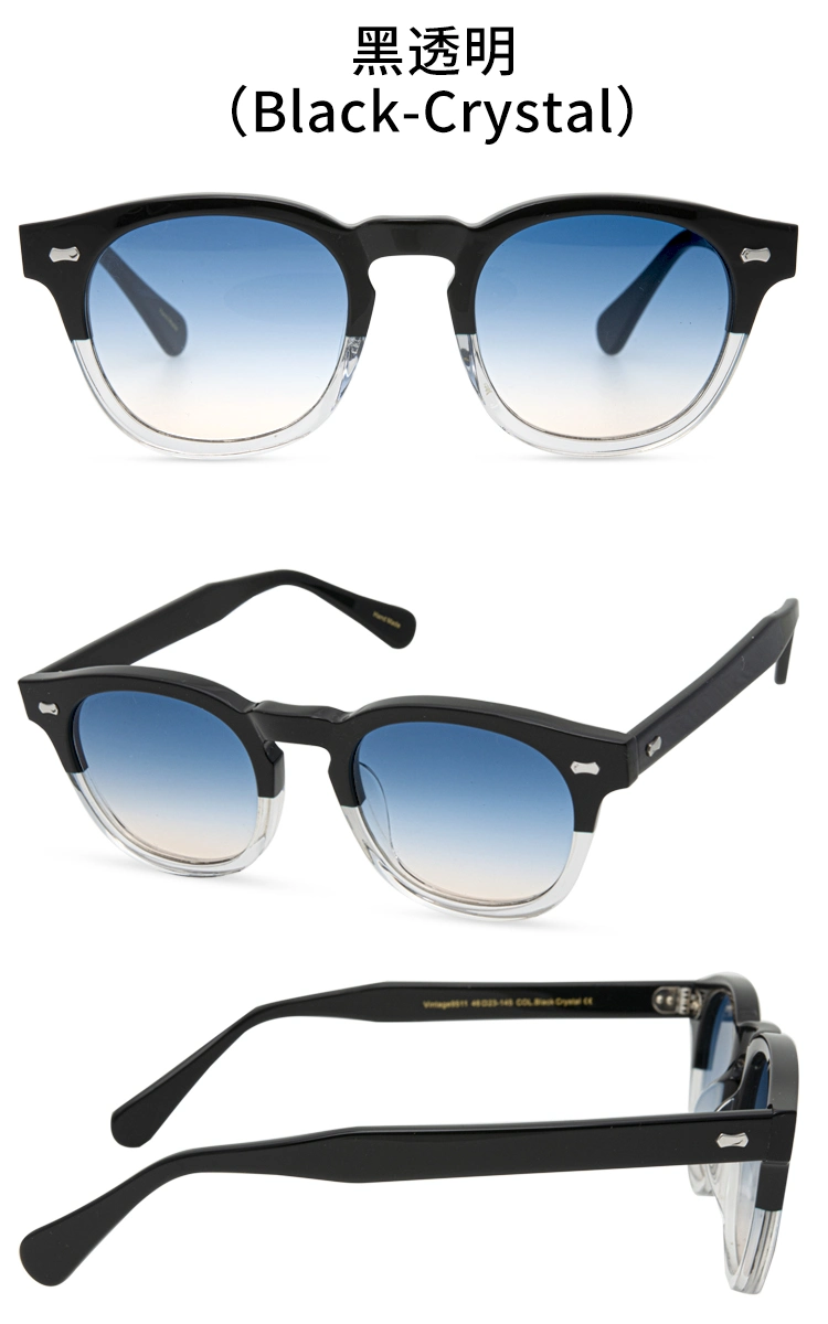 Round Frame Brown Lens Anti Ultraviolet Polarized Sunglasses Acetate Fiber