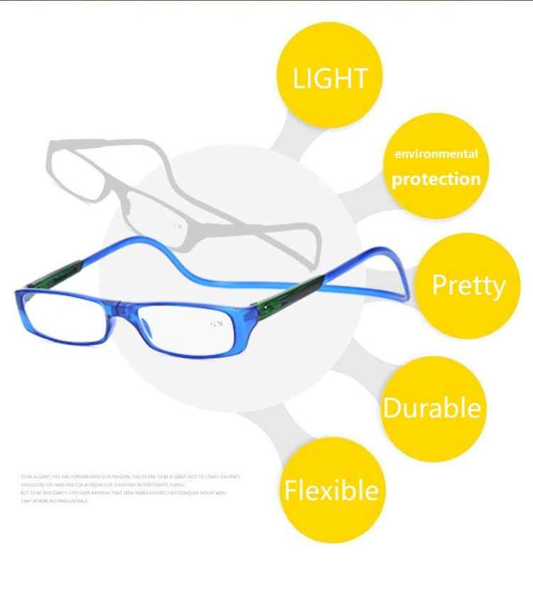 Unisex Magnet Fashion Halter Anti-Folding Hoop Adjustable Strength Magnetic Reading Glasses