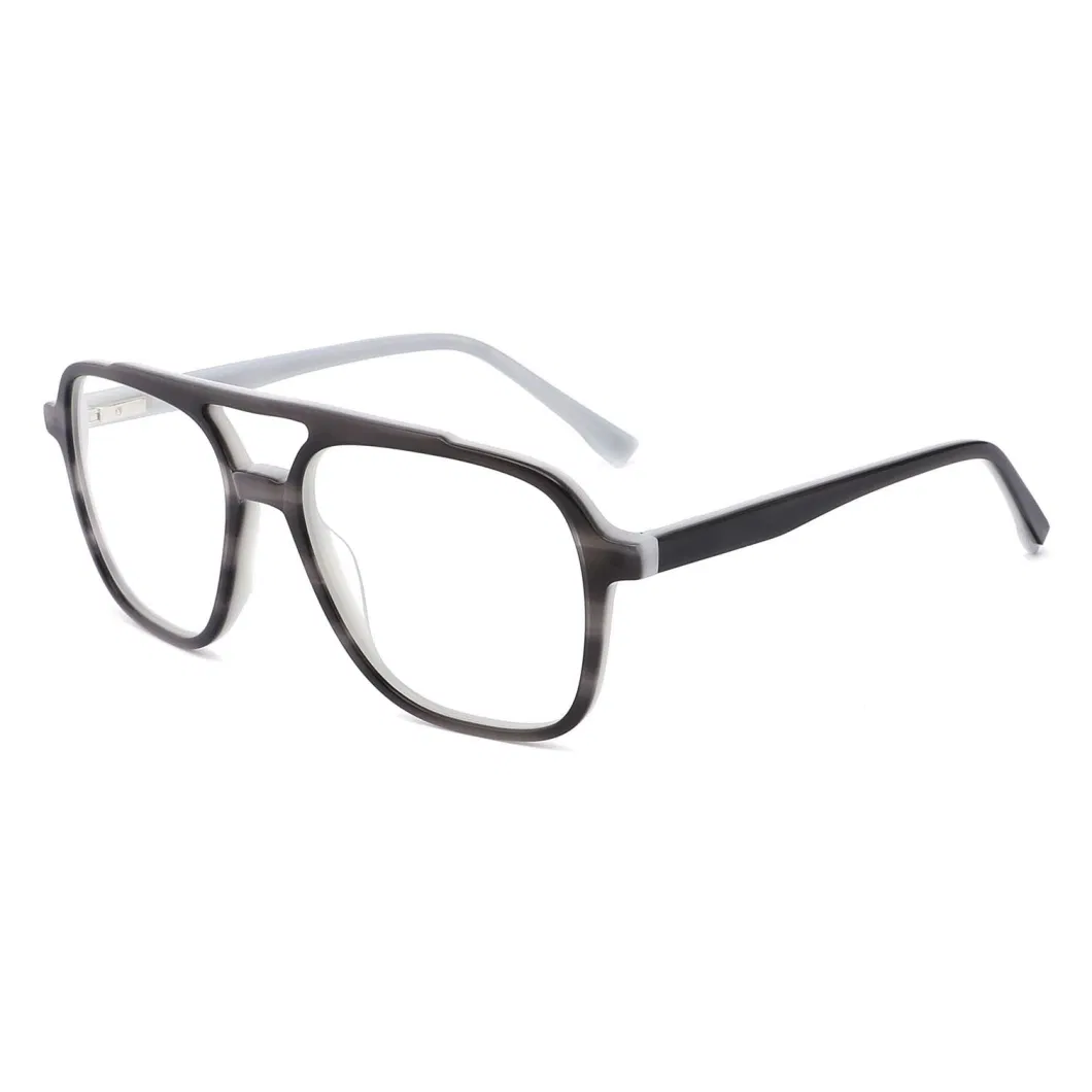 Wholesale Basis Style Retro Eyeglasses Double Bridge Demi Acetate Optical Frames