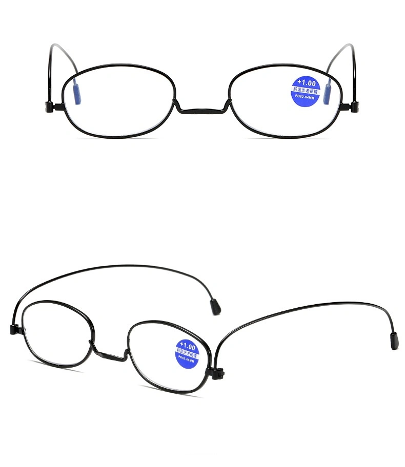 Thin as a Piece of Paper Multi Focus Progressive Metal Full Rim Foldable Anti Blue Light Blocking Reading Glasses