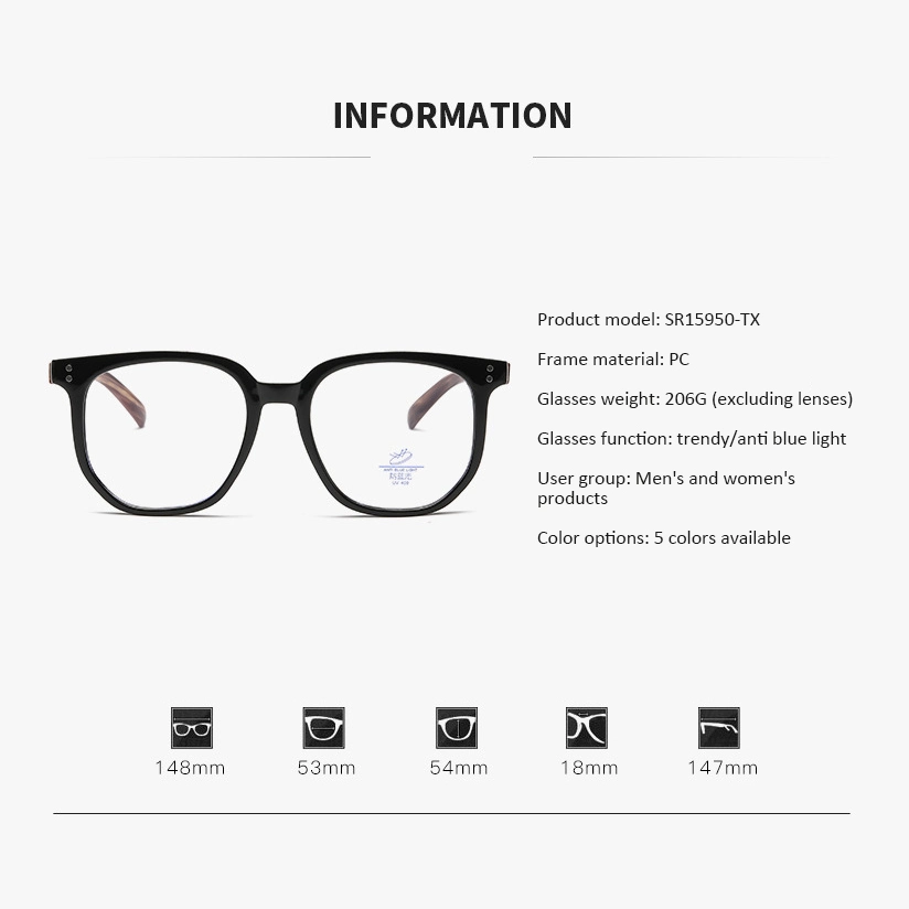 High-End Presbyopia Brand Large Frame Eyewear Fashionable Computer Anti Blue Blocking Glasses Women Men&prime;s Reading Glasses